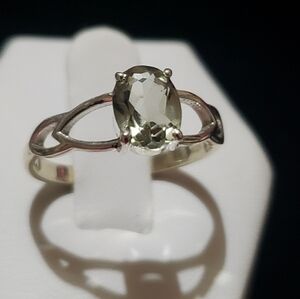Prasiolite Green Amethyst Ring ~ 925 Sterling Silver ~ Adjustable